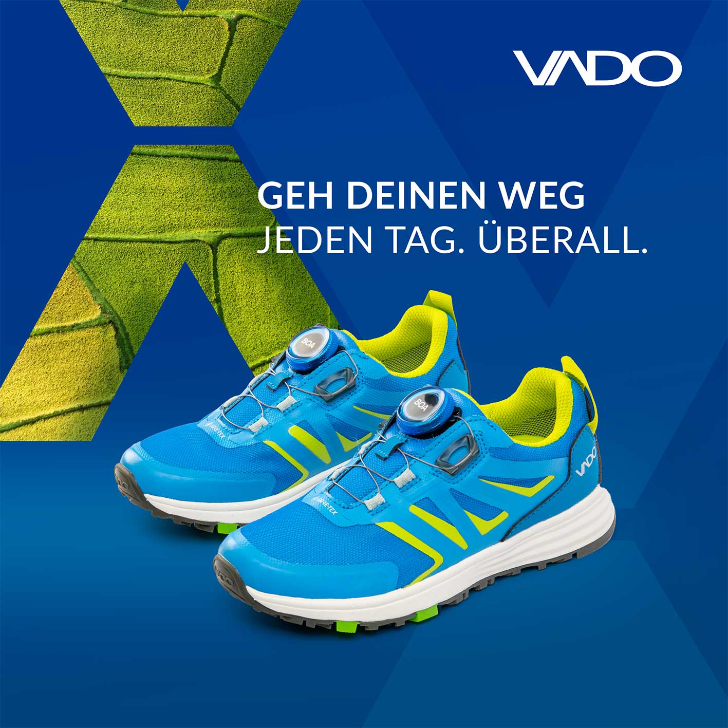 VADO Kids Sneaker Komfort FREE Low BOA Gore-Tex blau