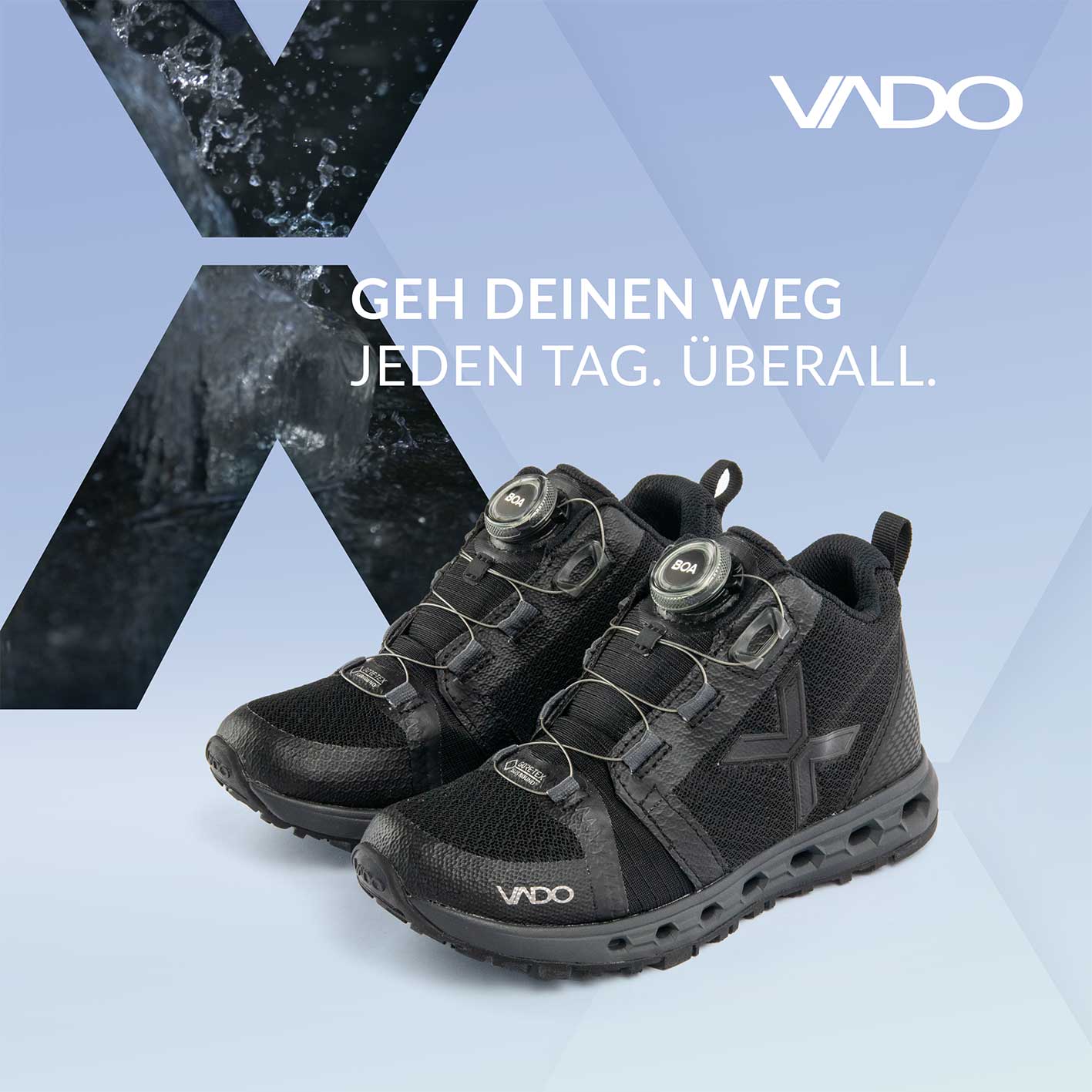 VADO Kinderschuh AIR Mid BOA-Verschluss Goretex Surround - black